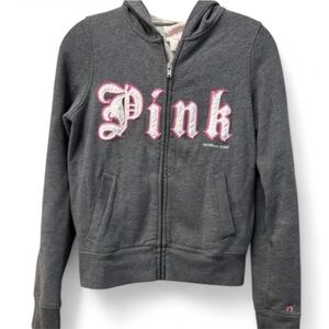 Victoria’s Secret Pink 2006 Rare Zip Hoodie Too Much Pink Too Little Time